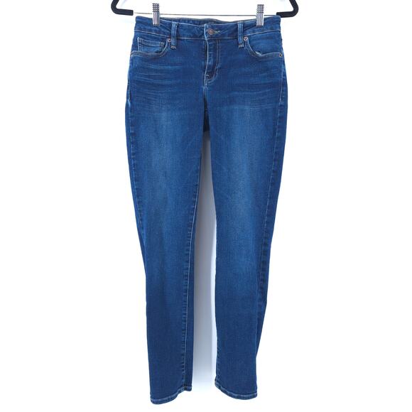 Lucky Brand Mid Rise Lolita Skinny Jeans Dark Wash 5 Pocket Whiskering 26 - Picture 2 of 14